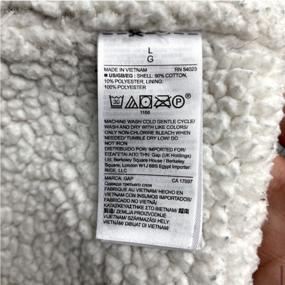 5/$25 GAP Heathered Grey Sherpa Lined Open Front Cardigan L - Picture 13 of 16